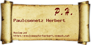 Paulcsenetz Herbert névjegykártya